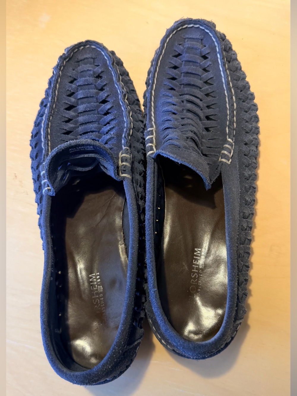 Florsheim Woven Suede Loafer | Navy Blue | Size 9D | All Leather | Made in USA